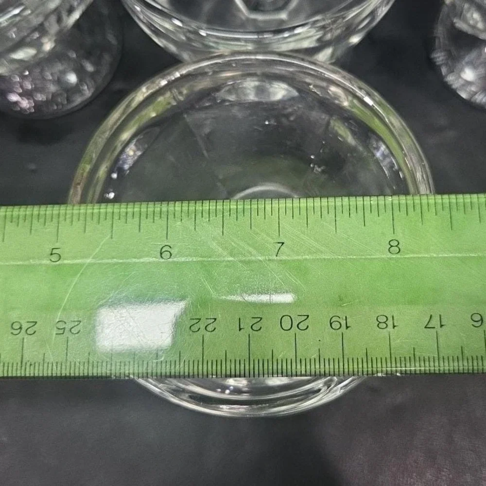 Dominion‎ Clear Sherbet Glasses, Set of 4, Vintage Textured Base Dessert Cups